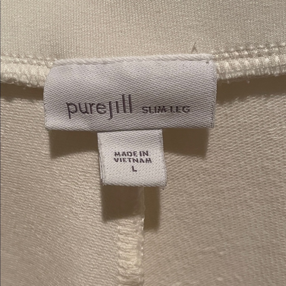 JJill off white Slim Ponte Knit Ankle Pants; very good condition;sz L - Picture 2 of 3